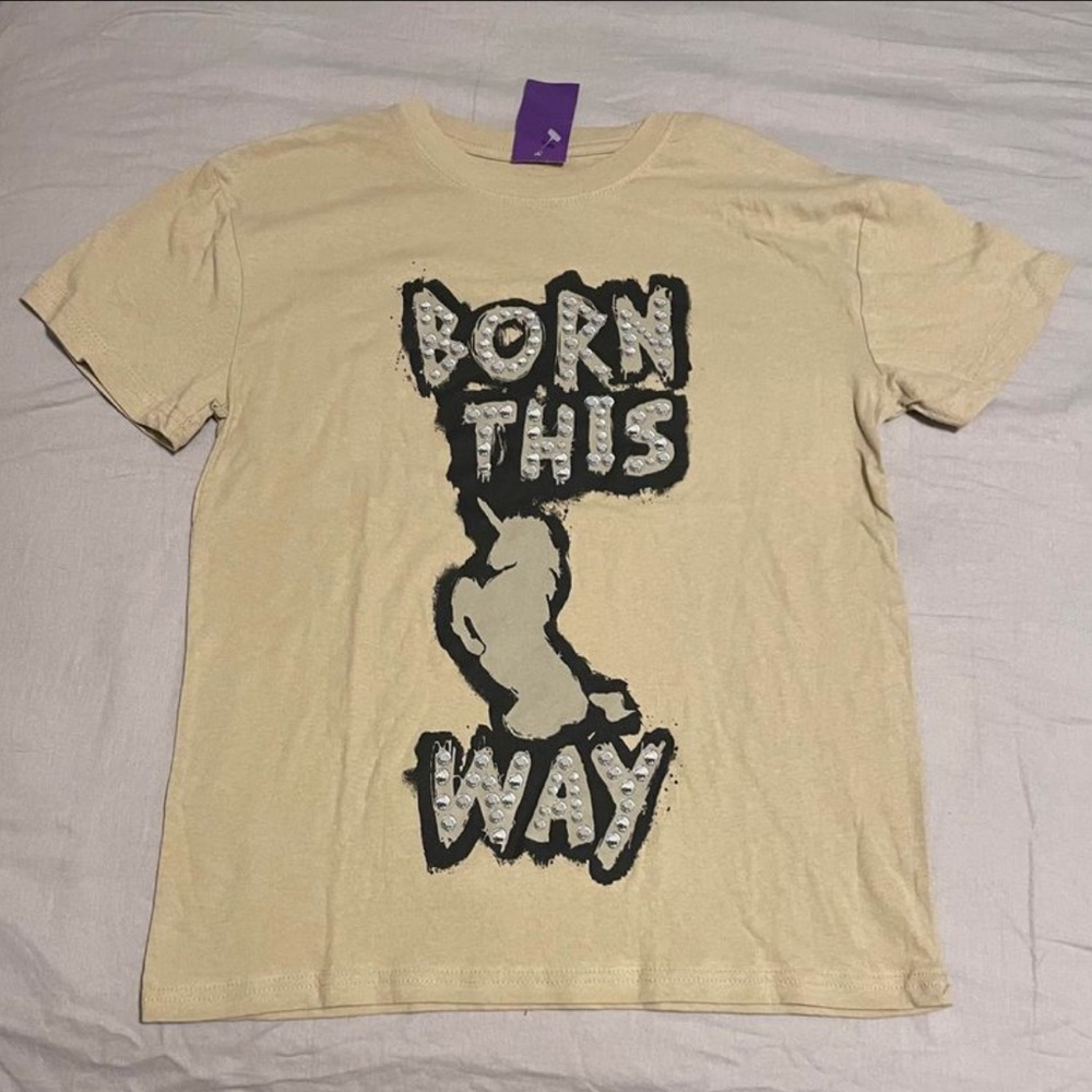 Unicorn "Born This Way" T-Shirt-Beige-XS-Lady Gaga